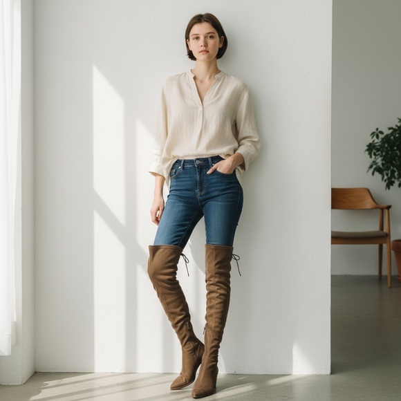 Marc Fisher LTD Over-the-Knee Suede Boots Size 9.5M - Picture 4 of 10